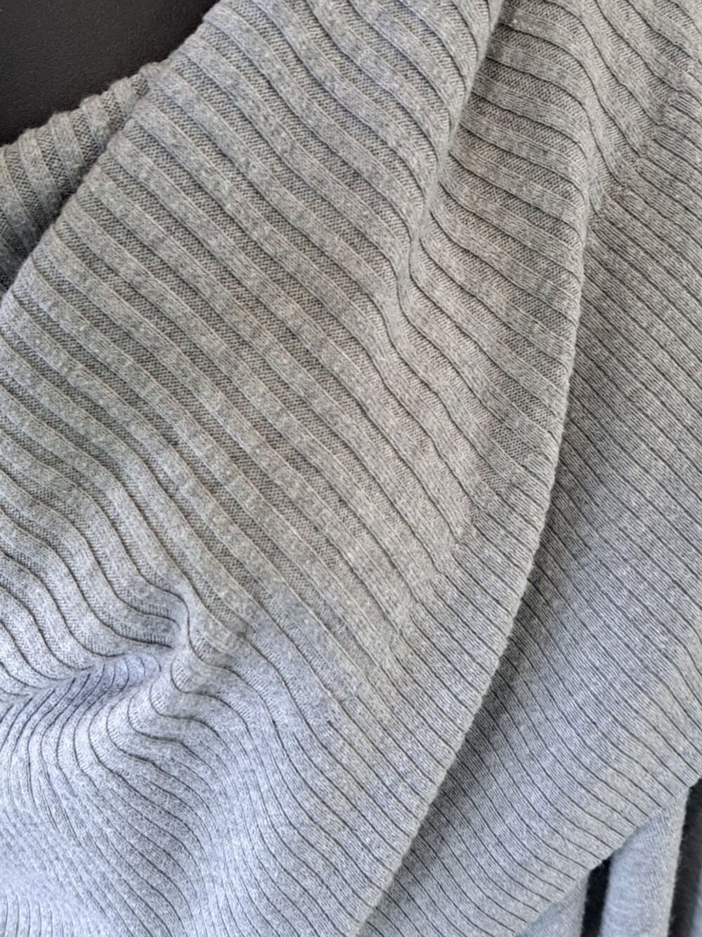 Victorias Secret Cashmere Bld Gray Off Shoulder Ribbed Knit Oversized Sweater M - Picture 4 of 9